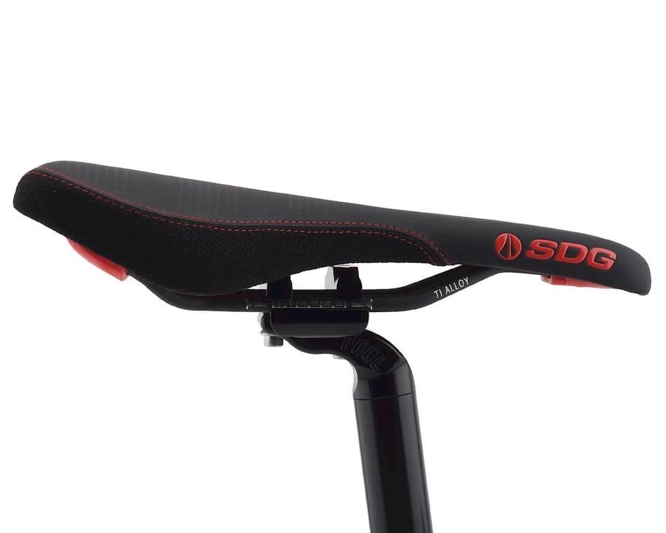 SDG Radar Mountain Saddle (Black/Red) (Titanium Rails) (138mm) - Image 2
