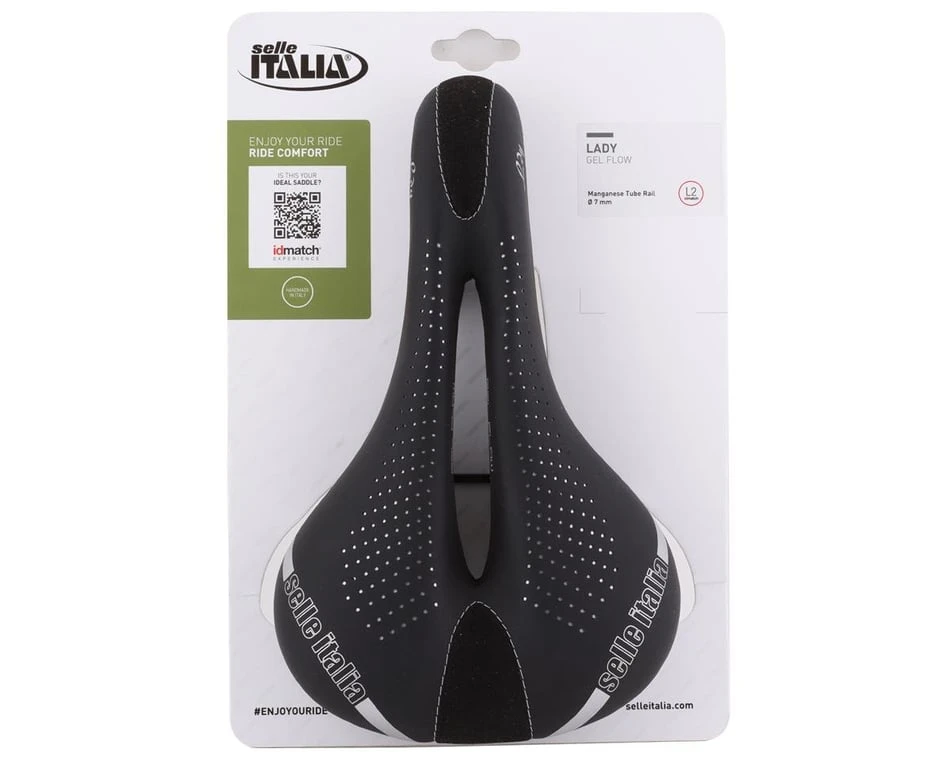 Selle Italia Lady Gel Flow Saddle (Black) (Manganese Rails) (L2) (160mm) - Image 5