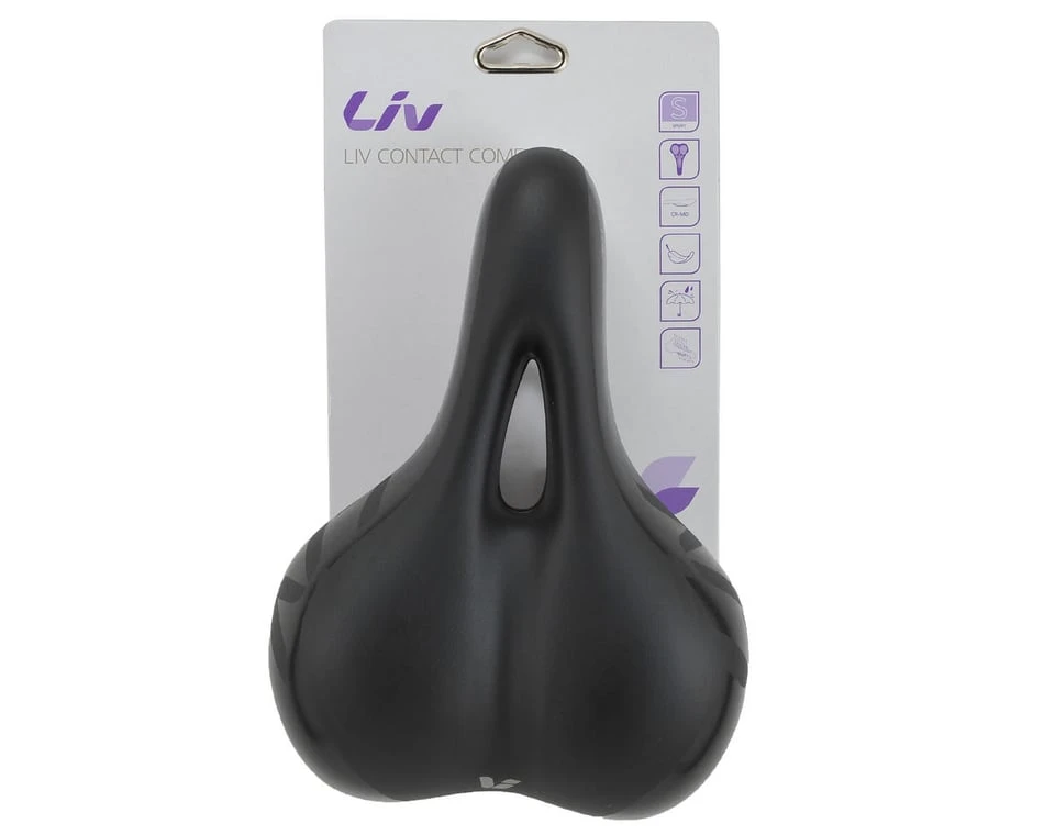 Liv Contact Comfort+ Women's Saddle (Black) (Chromoly Rails) - Image 5