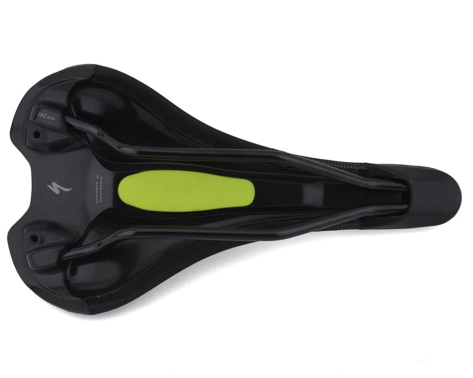 Specialized Romin Evo Comp Saddle (Black) (Chromoly Rails) (143mm) (w/ Mimic) - Image 4