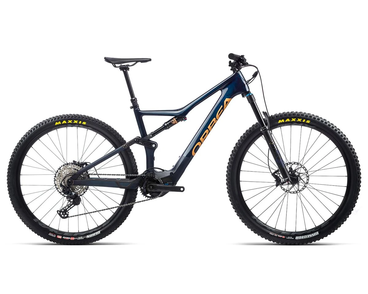 Orbea Rise M20 E-Mountain Bike (Gloss Blue Carbon/Matte Red Gold) (20mph) (L) (2022)