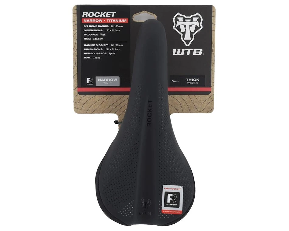 WTB Rocket Saddle (Black) (Titanium Rails) (Narrow) (130mm) - Image 5